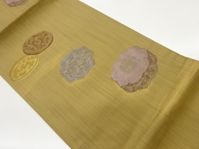 JAPANESE HIRAKI NAGOYA OBI / WOVEN CHINESE FLOWER